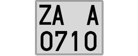 ZA0710A matricula cuadrada