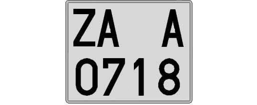 ZA0718A matricula cuadrada
