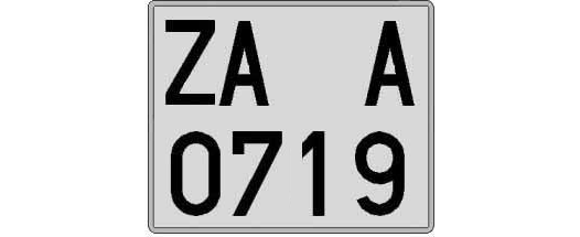 ZA0719A matricula cuadrada