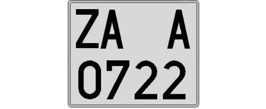 ZA0722A matricula cuadrada