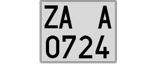ZA0724A matricula cuadrada