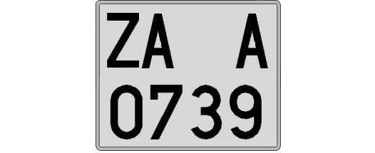ZA0739A matricula cuadrada