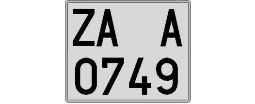 ZA0749A matricula cuadrada