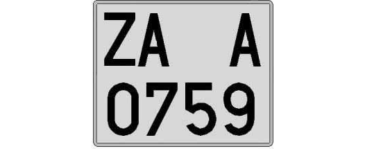ZA0759A matricula cuadrada