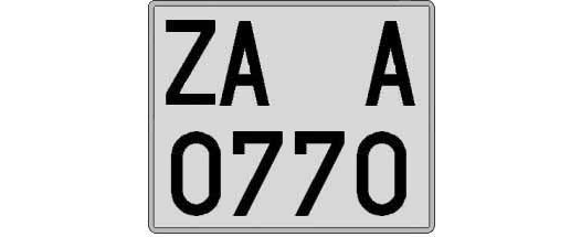 ZA0770A matricula cuadrada