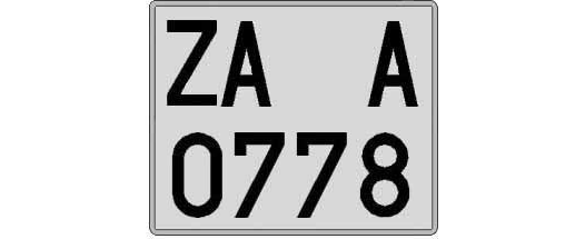 ZA0778A matricula cuadrada