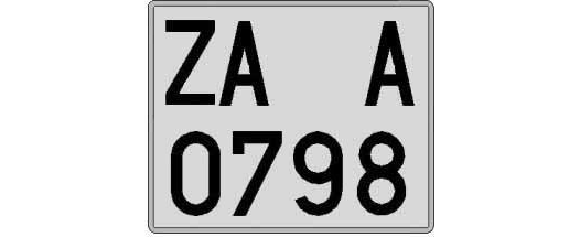 ZA0798A matricula cuadrada