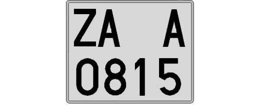 ZA0815A matricula cuadrada