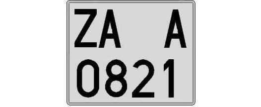 ZA0821A matricula cuadrada