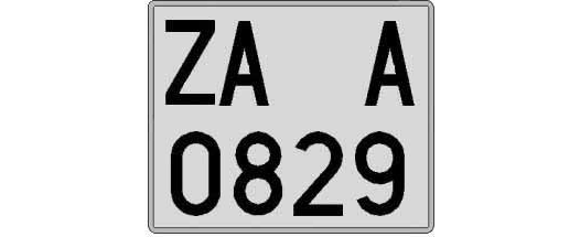ZA0829A matricula cuadrada