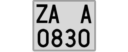 ZA0830A matricula cuadrada