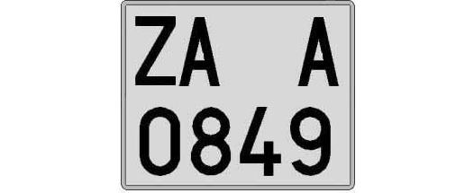 ZA0849A matricula cuadrada