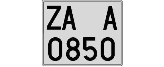 ZA0850A matricula cuadrada