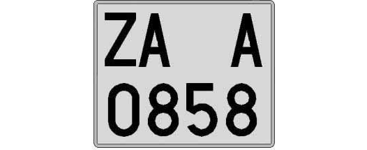 ZA0858A matricula cuadrada