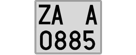 ZA0885A matricula cuadrada