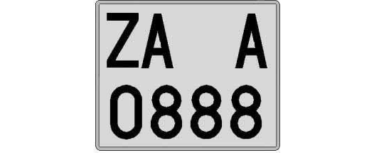 ZA0888A matricula cuadrada