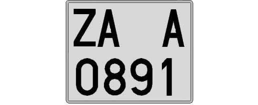 ZA0891A matricula cuadrada