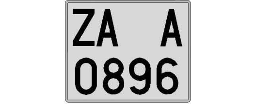 ZA0896A matricula cuadrada