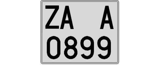 ZA0899A matricula cuadrada