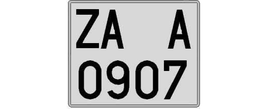 ZA0907A matricula cuadrada