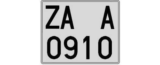 ZA0910A matricula cuadrada