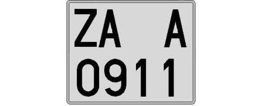 ZA0911A matricula cuadrada