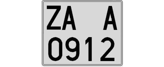 ZA0912A matricula cuadrada
