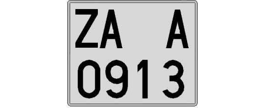 ZA0913A matricula cuadrada