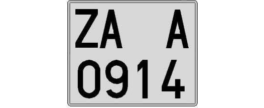 ZA0914A matricula cuadrada
