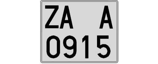 ZA0915A matricula cuadrada