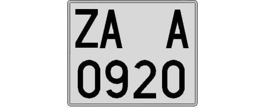 ZA0920A matricula cuadrada