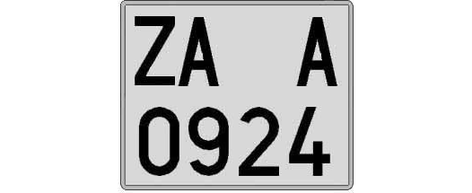 ZA0924A matricula cuadrada