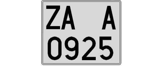 ZA0925A matricula cuadrada