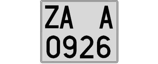 ZA0926A matricula cuadrada