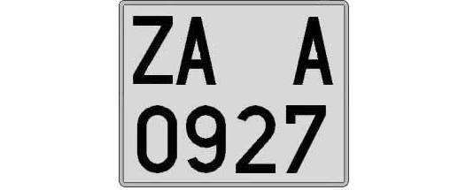 ZA0927A matricula cuadrada