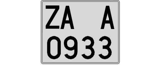 ZA0933A matricula cuadrada