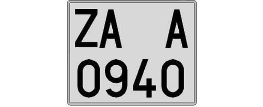 ZA0940A matricula cuadrada