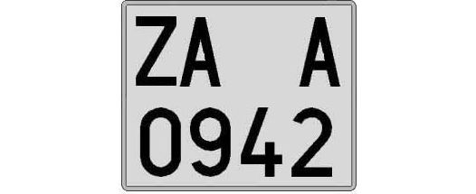 ZA0942A matricula cuadrada