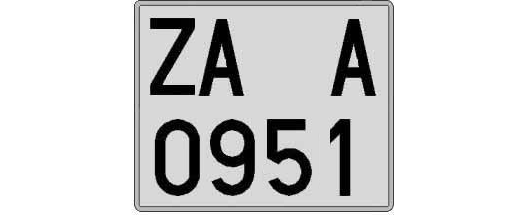 ZA0951A matricula cuadrada