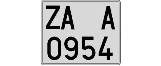 ZA0954A matricula cuadrada