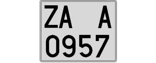ZA0957A matricula cuadrada