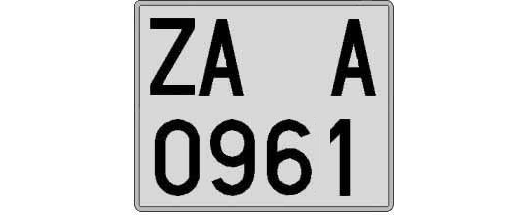 ZA0961A matricula cuadrada