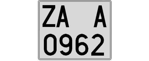 ZA0962A matricula cuadrada