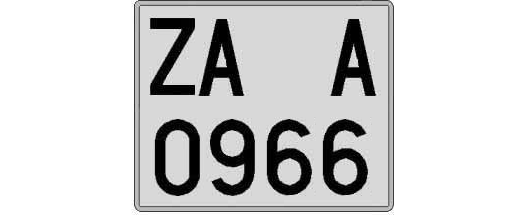 ZA0966A matricula cuadrada