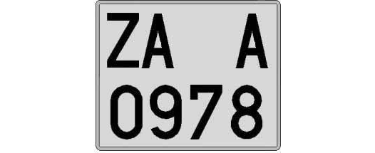 ZA0978A matricula cuadrada
