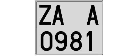 ZA0981A matricula cuadrada