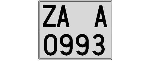 ZA0993A matricula cuadrada